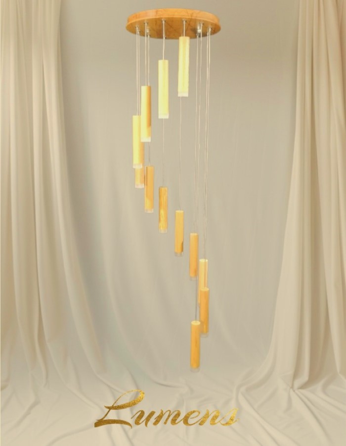 Modern Wooden Cylindrical Chandelier L-1